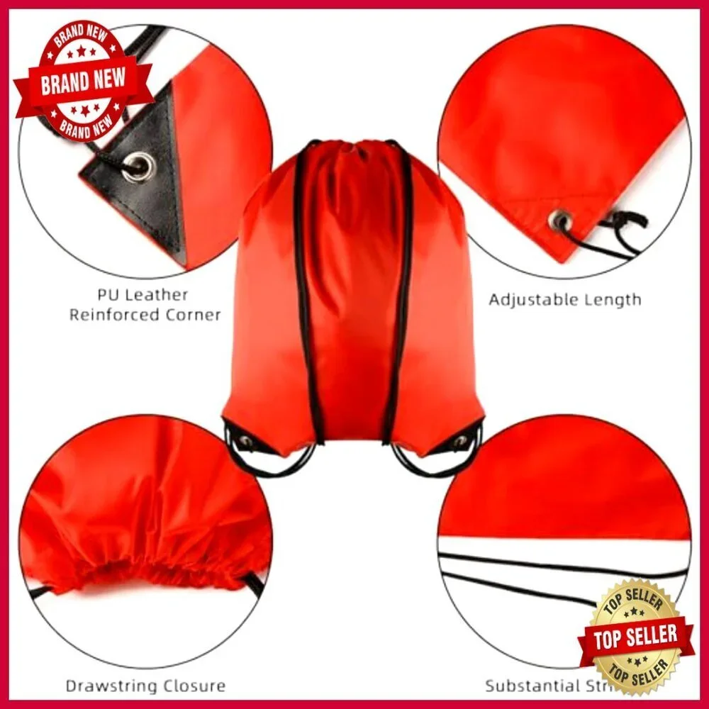 Nylon Drawstring Backpack Gym Bag Sport Travel Team 16.5x13.3